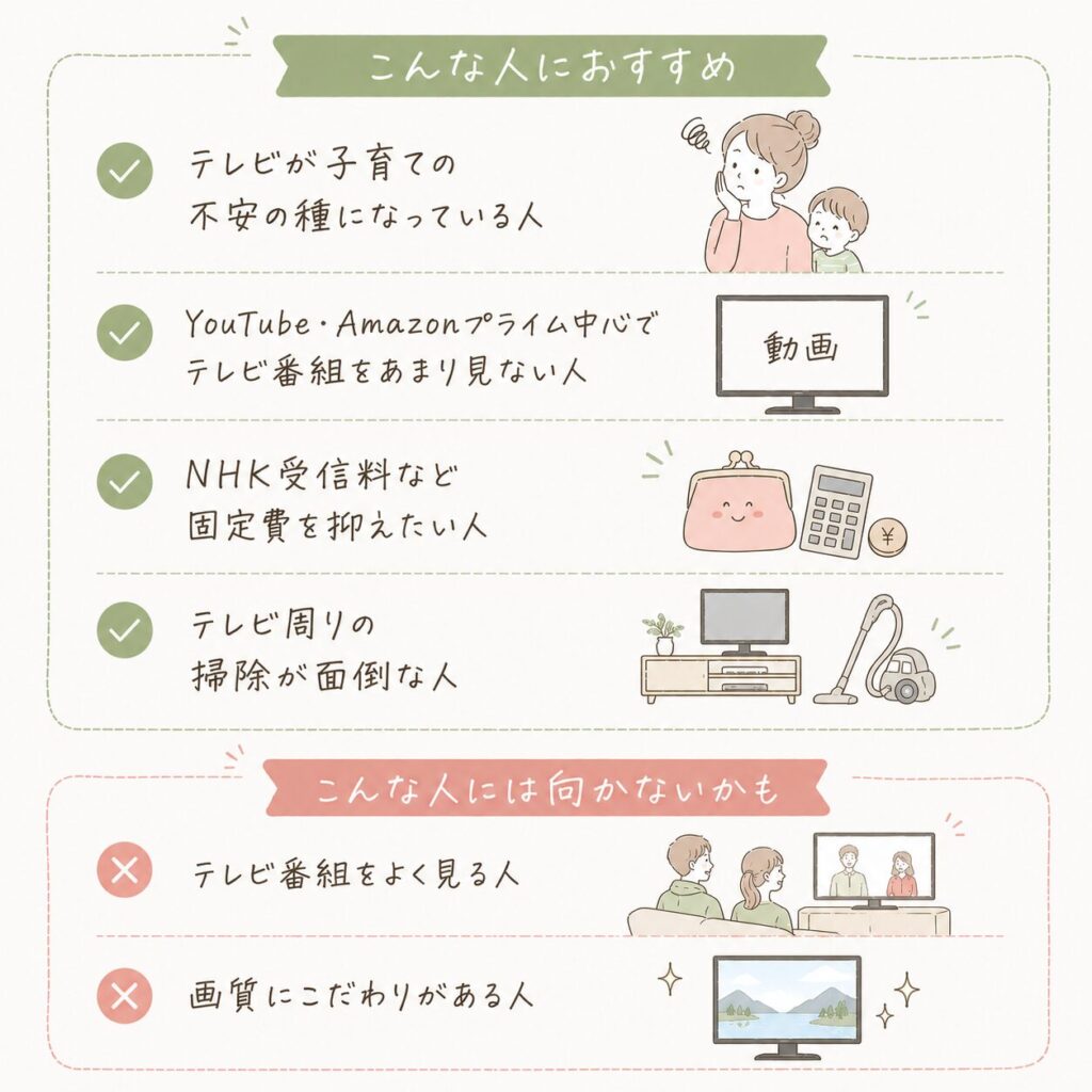 テレビなし生活がおすすめな人・向かない人