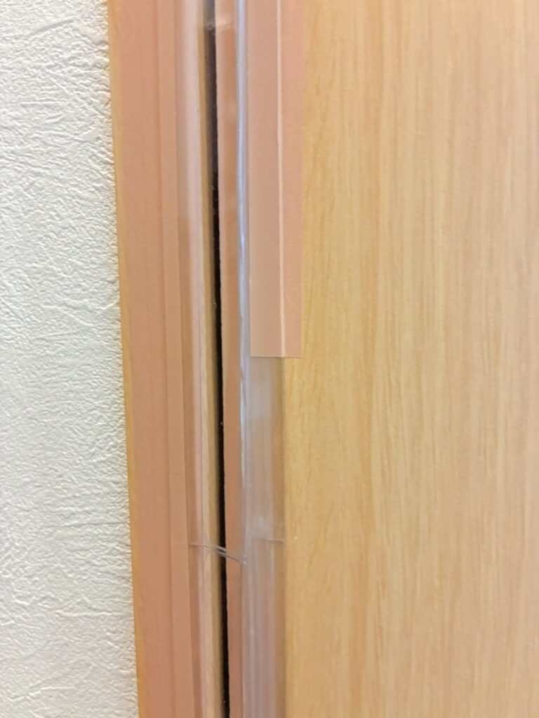 剥がれてきた箇所をマスキングテープで補強したはさマンモス